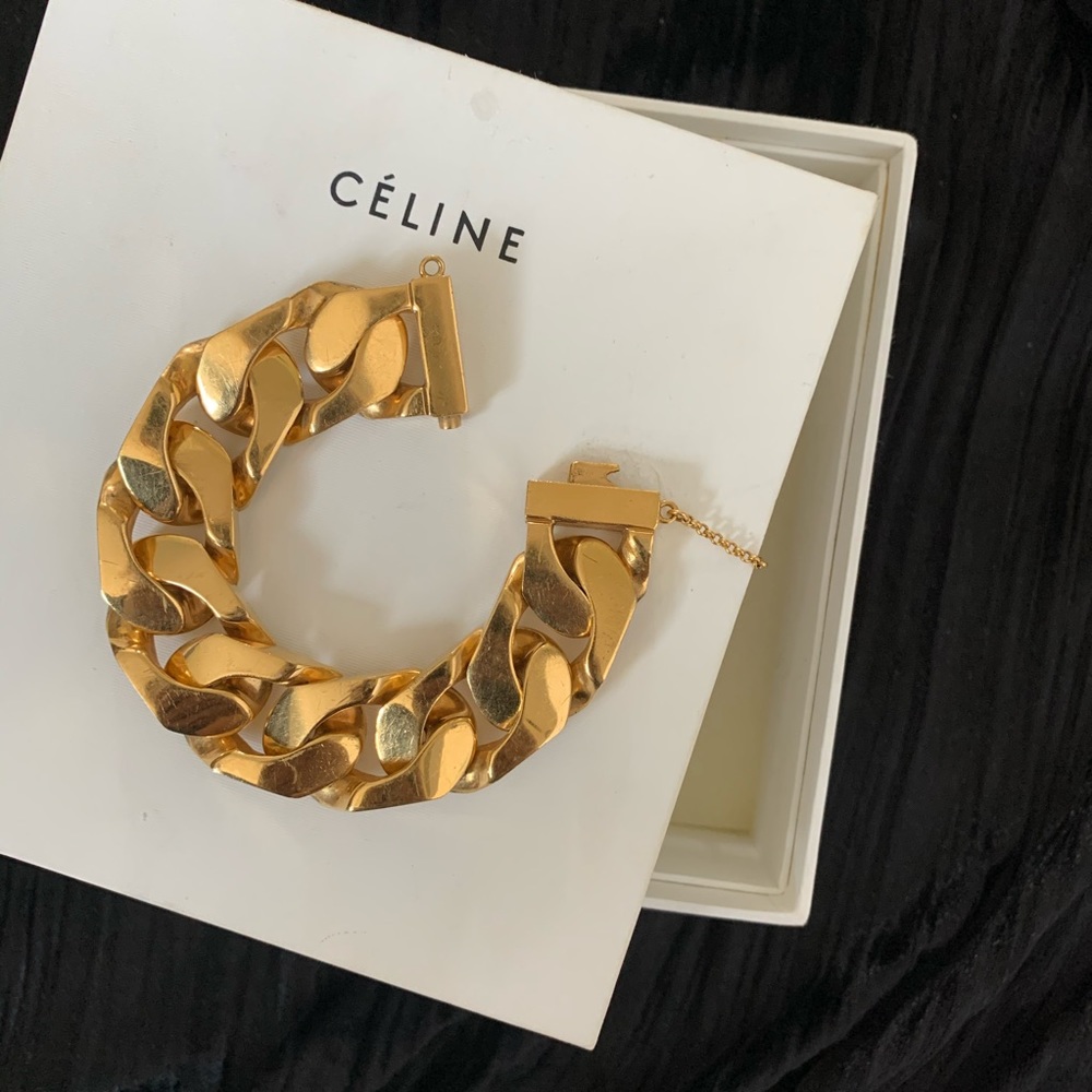 Celine Gold Curb Chain Bracelet